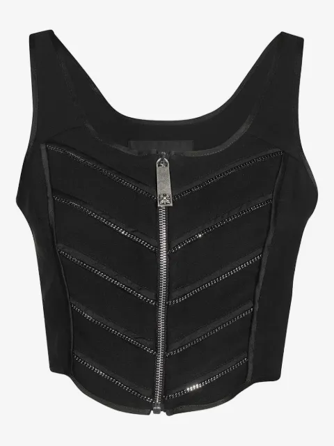 John Richmond zip-fastening chain-embellished top