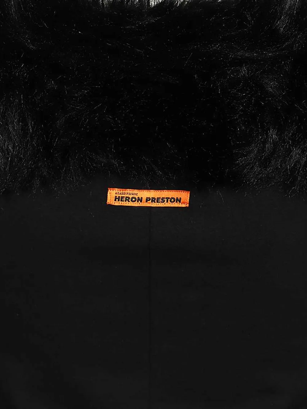 Heron Preston Fur-trimmed Strapless Mini Dress In Black