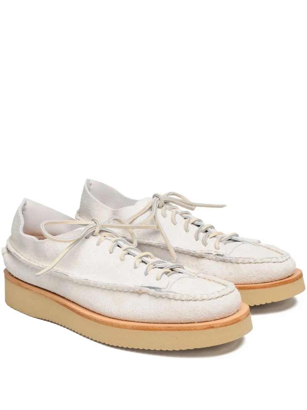 Yuketen suede lace-up shoes White