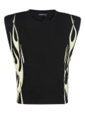 Vision Of Super flame-print sleeveless top - Black