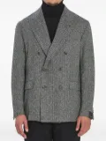 Tagliatore herringbone peak-lapel blazer - Black