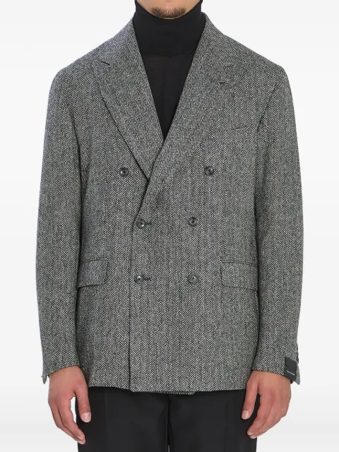 Tagliatore herringbone peak-lapel blazer