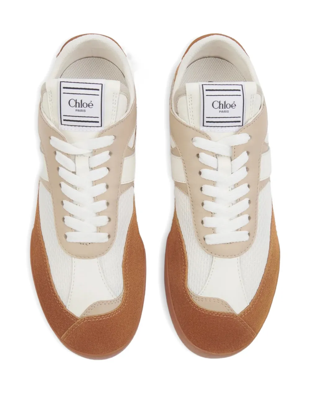 Chloé Lace-up Footwear Featuring Contrast Panels In Neutral