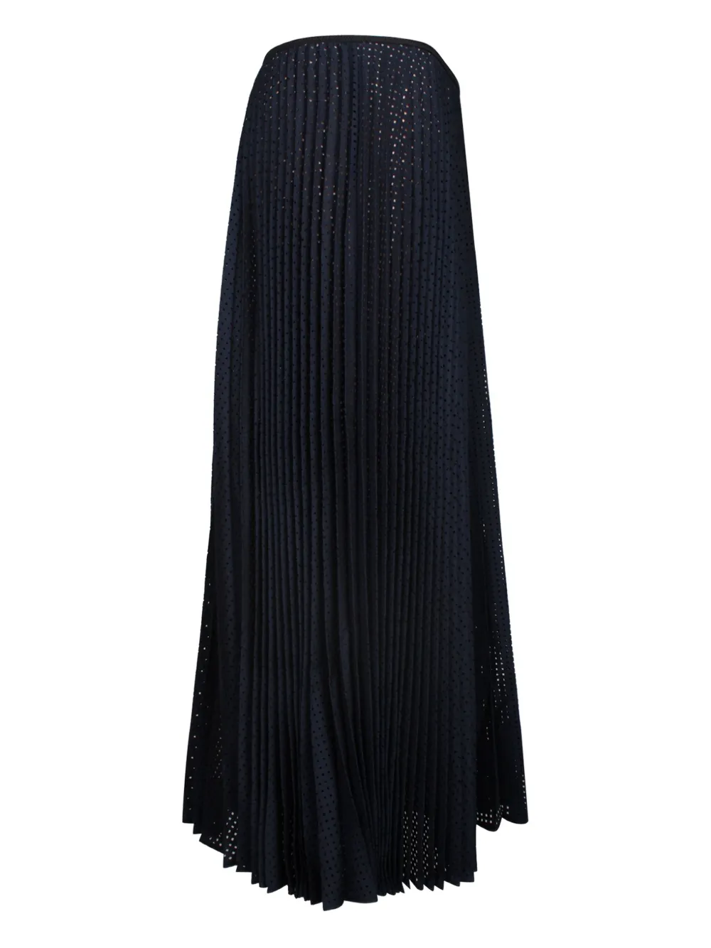 Pre-owned Fendi Pleated Perforated Midi Skirt In Blue