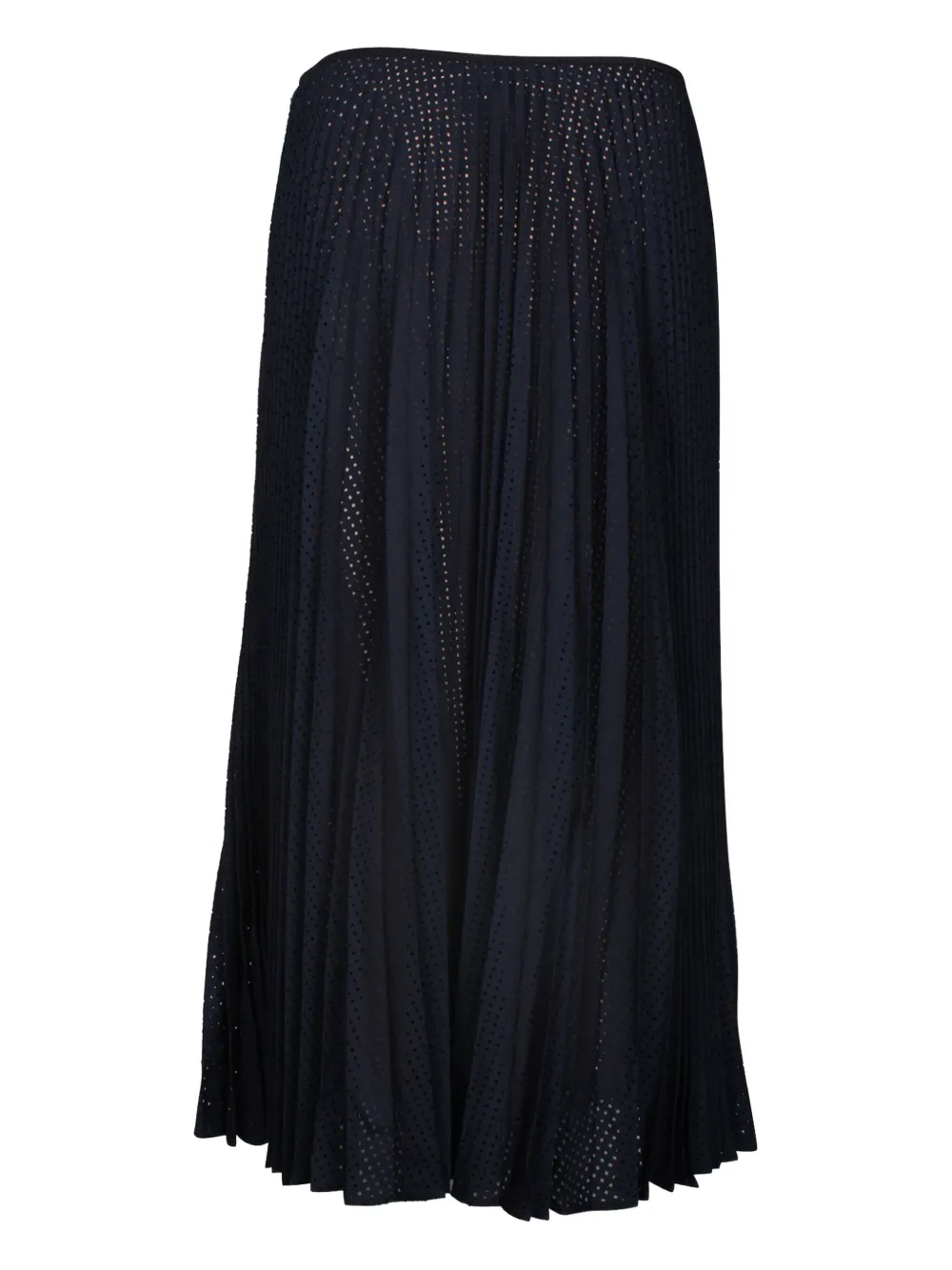 Pre-owned Fendi Pleated Perforated Midi Skirt In Blue
