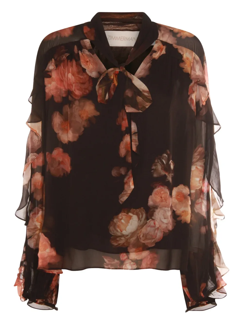 Zimmermann Floral-print Blouse In Brown