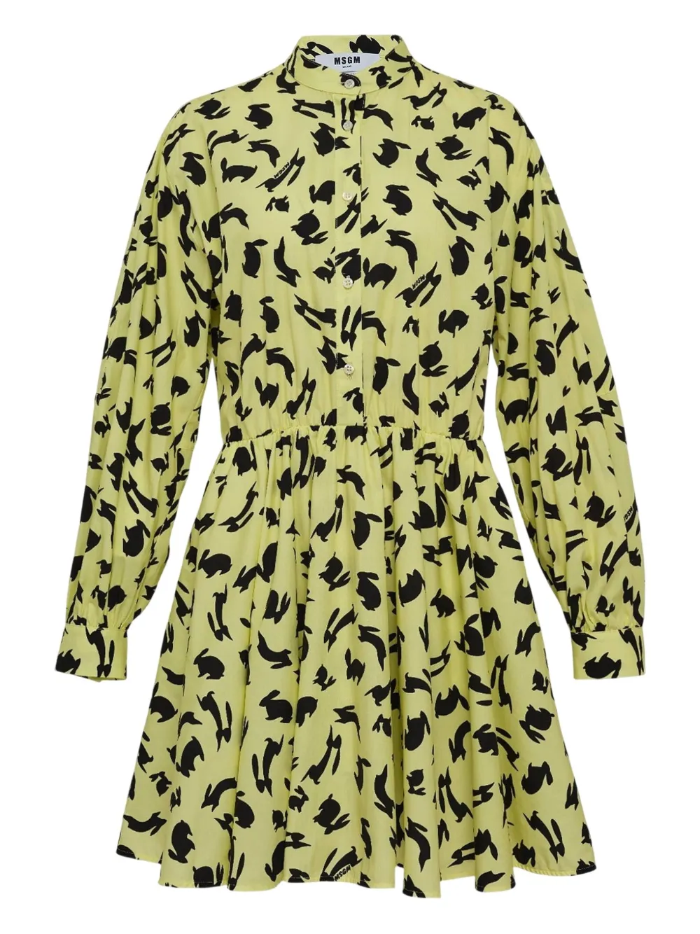 MSGM rabbit-print mini dress | Yellow | Image 1