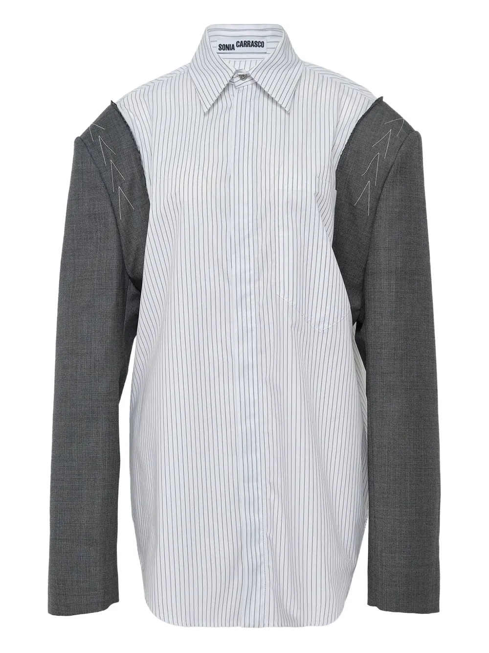 Sonia Carrasco Striped Tailored-sleeve Shirt In White