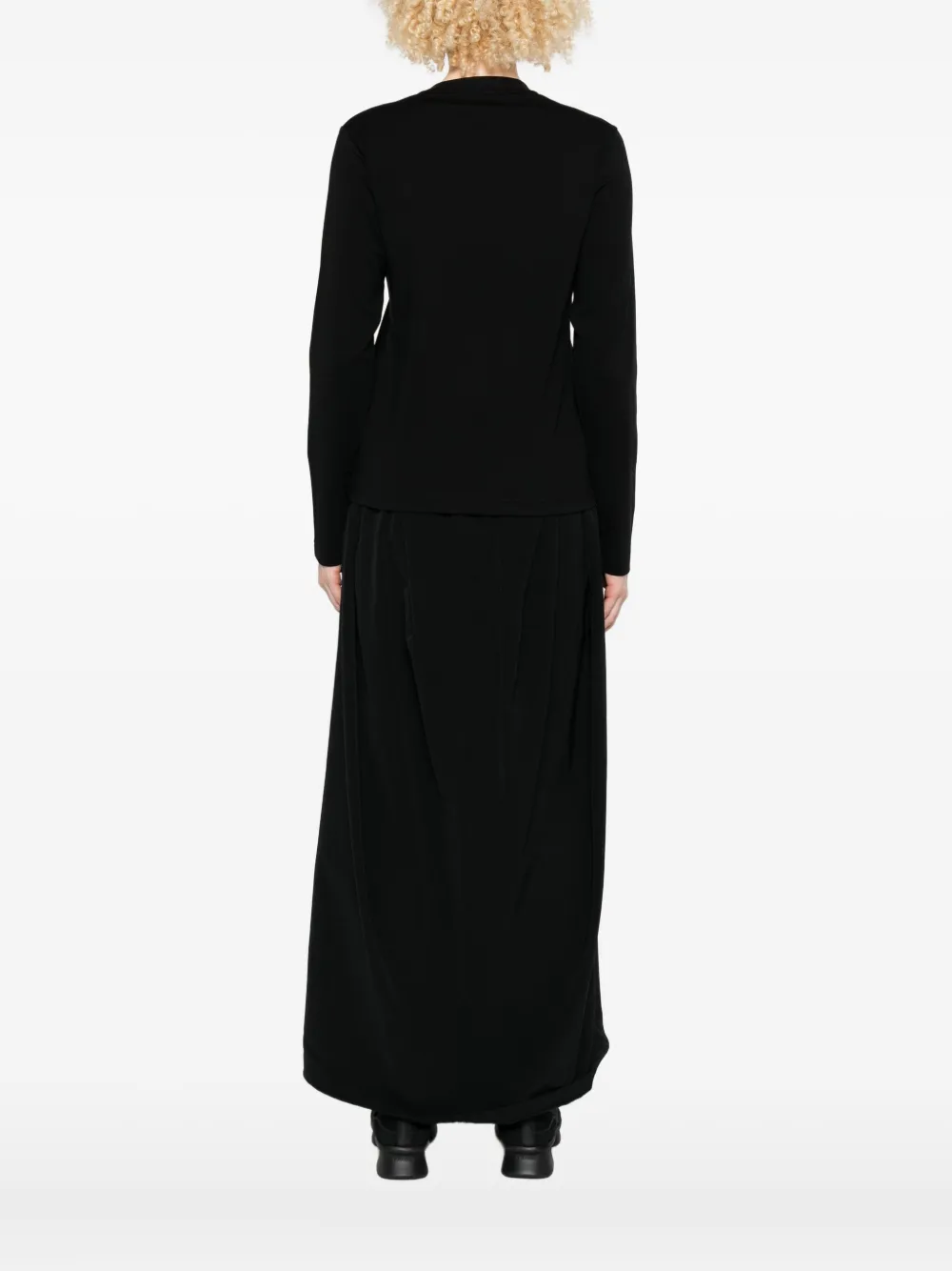 Y-3 Logo-embellished Long-sleeve Tee In Black