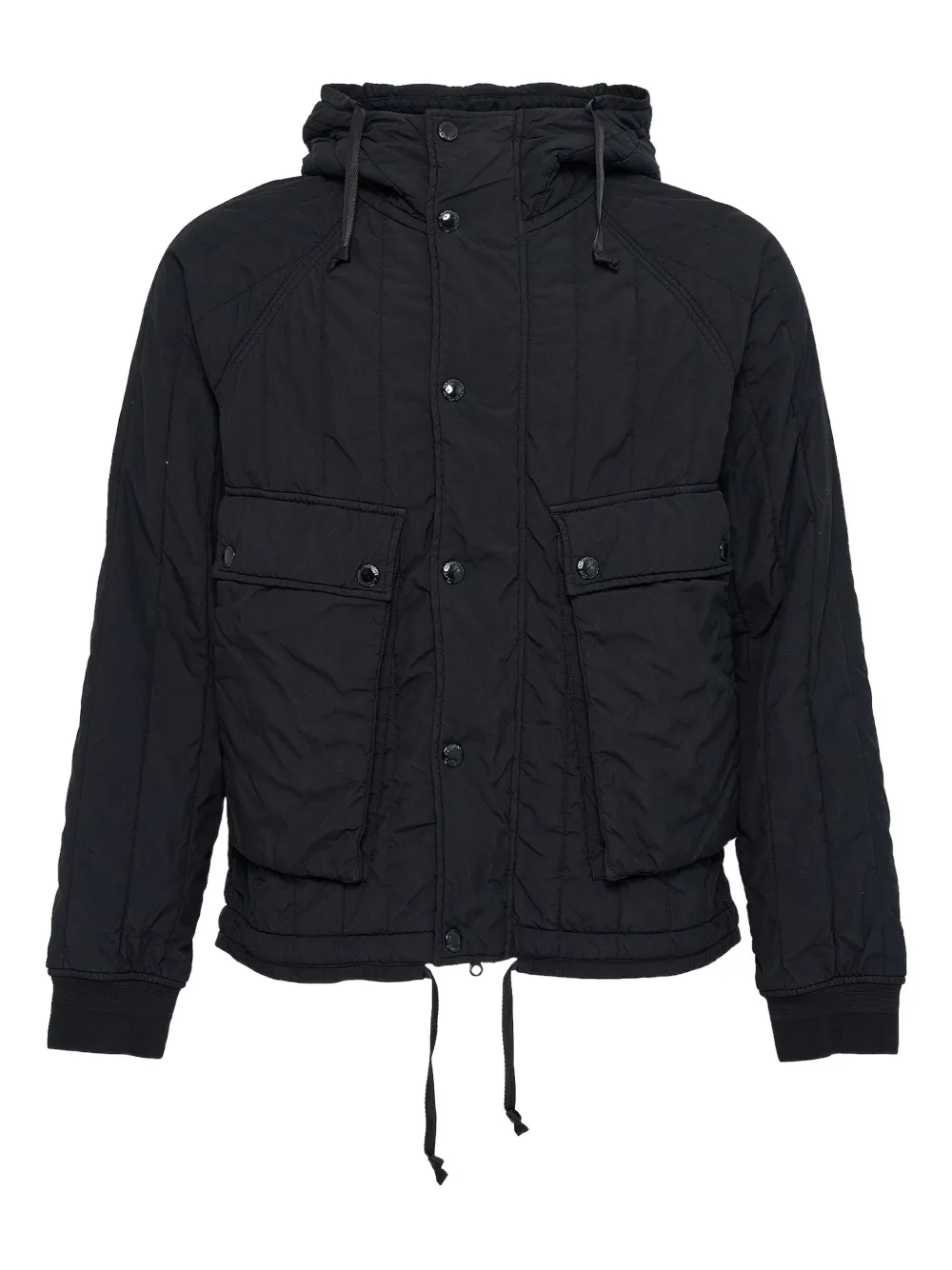 C.P. Company goggle hooded quilted jacket | Black | Image 1