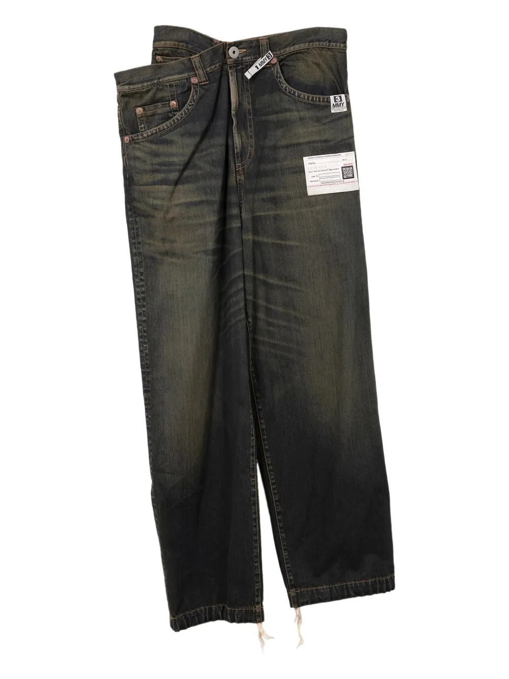 Maison MIHARA YASUHIRO Jeans con design a pi� strati - Blu
