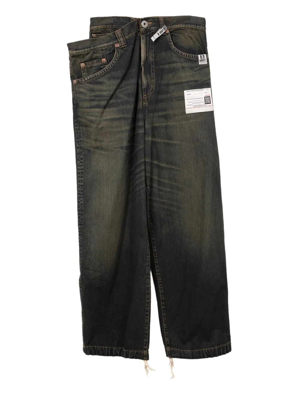 Miharayasuhiro Layered Jeans In Black