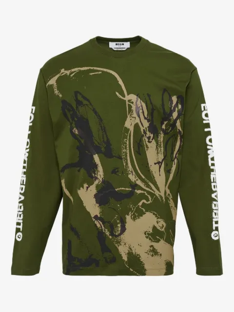 MSGM playera manga larga con estampado gráfico