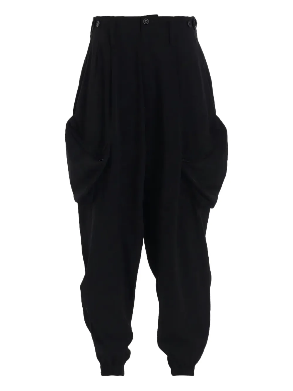 Y's Pleated Pocket Trousers In Black