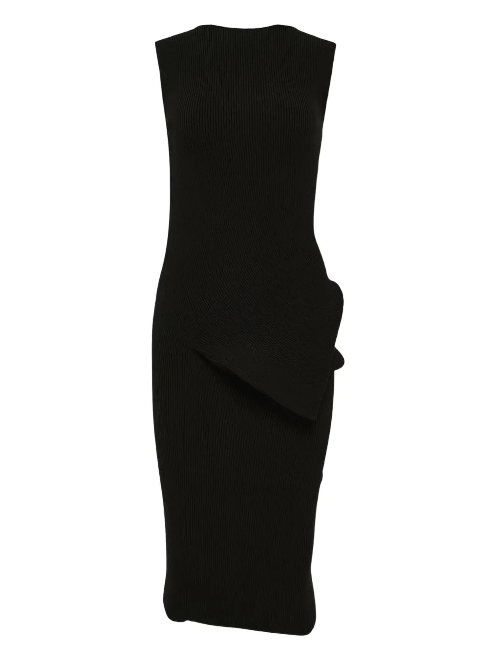 Rick Owens Babel Draped-detail Midi Dress In Black