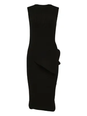 rick owens black and white dress F/W 2017 "Glitter" Sheath and spaghetti straps. Rick Owens one-shoulder ribbed-knit Dress