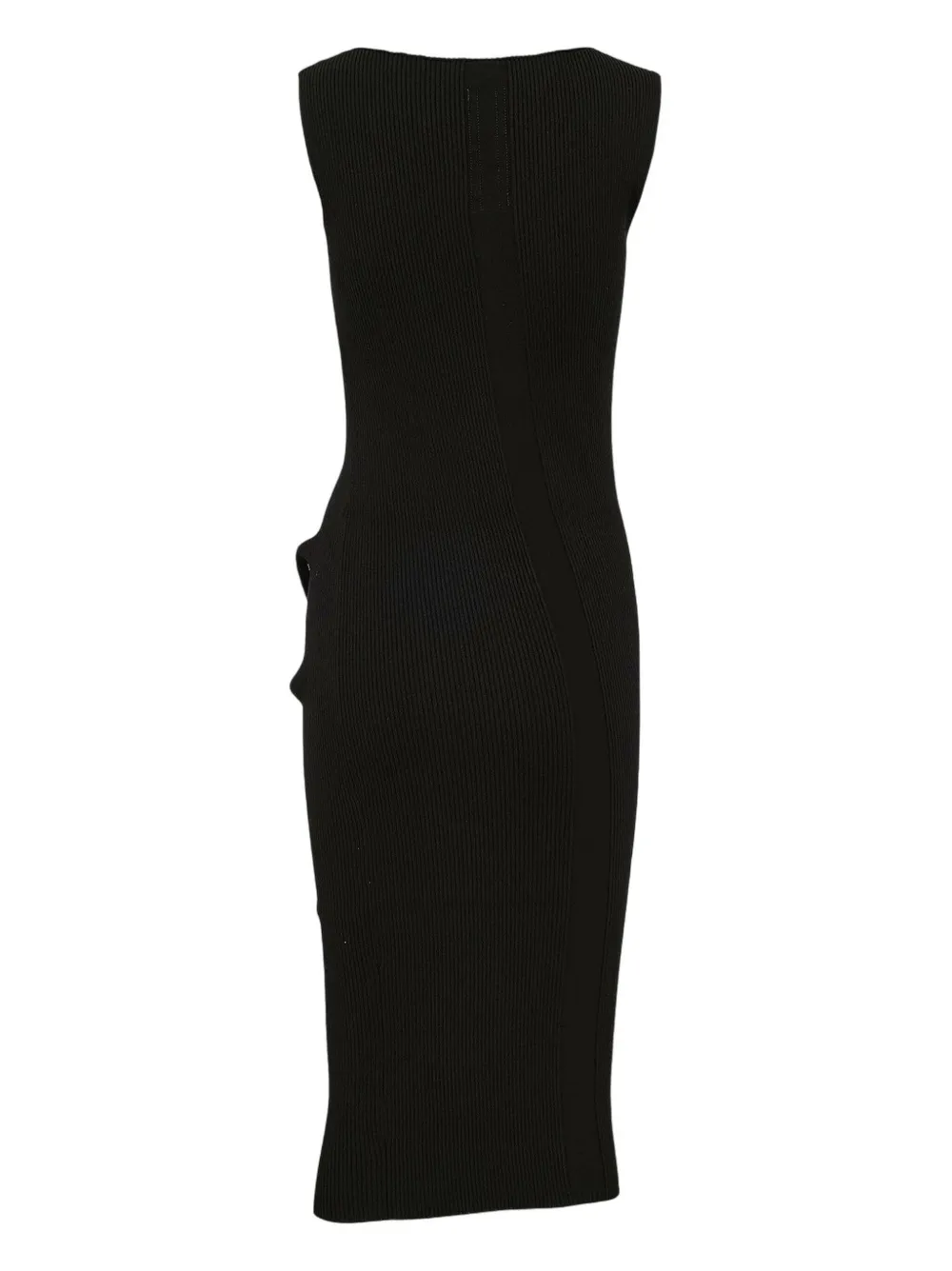 Rick Owens Babel Draped-detail Midi Dress In Black