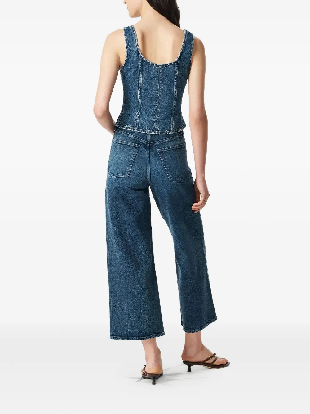 Rag & Bone Poppy Button-front Denim Top In Blue