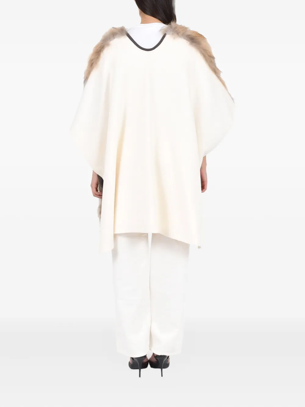 P.a.r.o.s.h Faux-fur Poncho In Brown