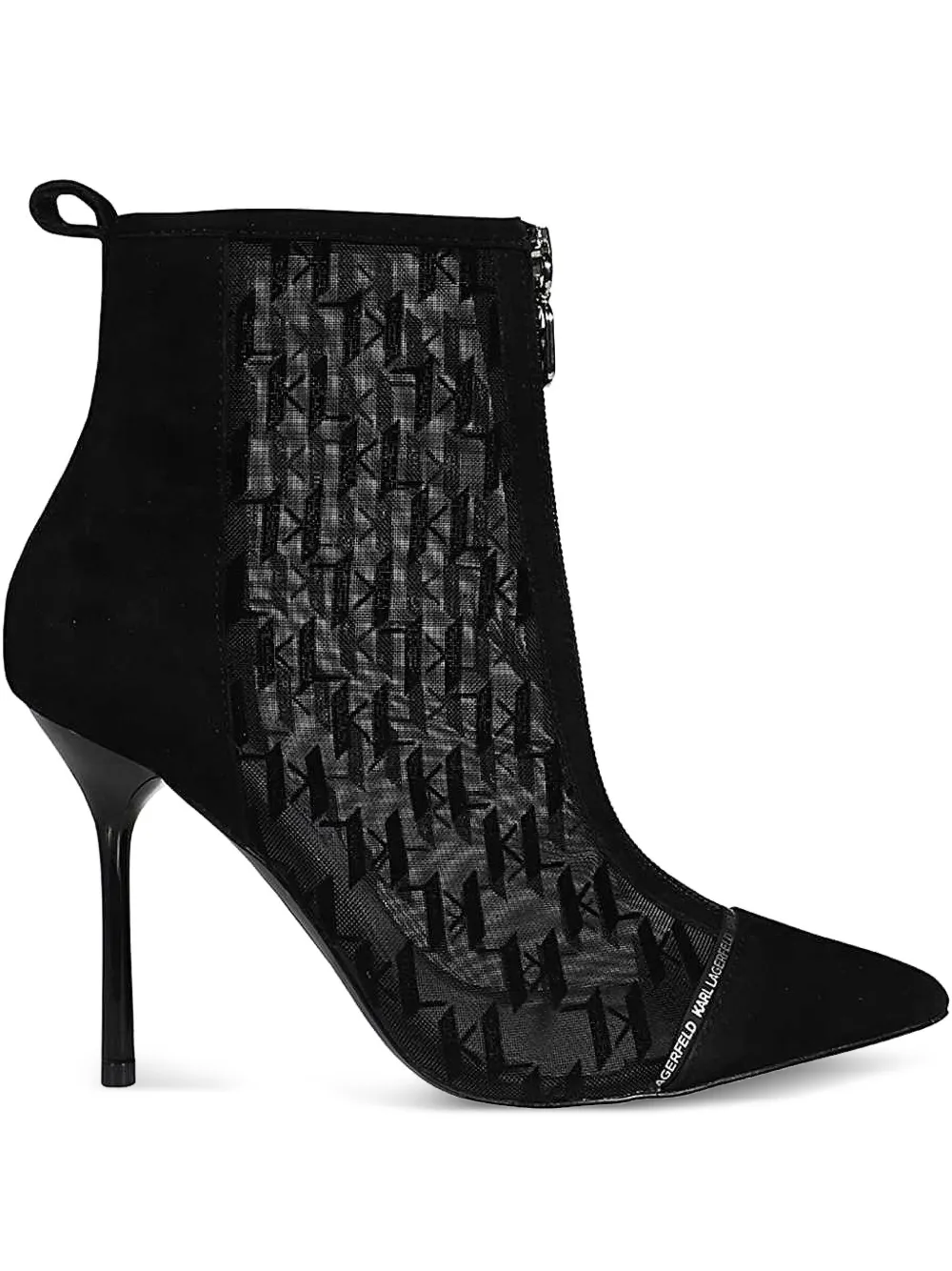 Karl Lagerfeld monogram pointed-toe boots Black