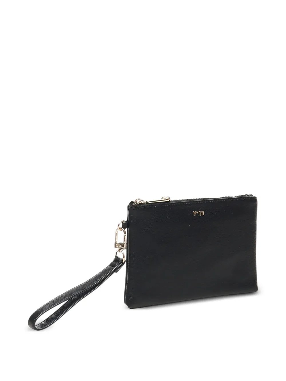  V°73 Logo-lettering Clutch Bag - Black 