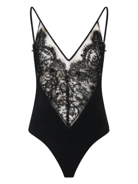 NISSA lace-detailing bodysuit 