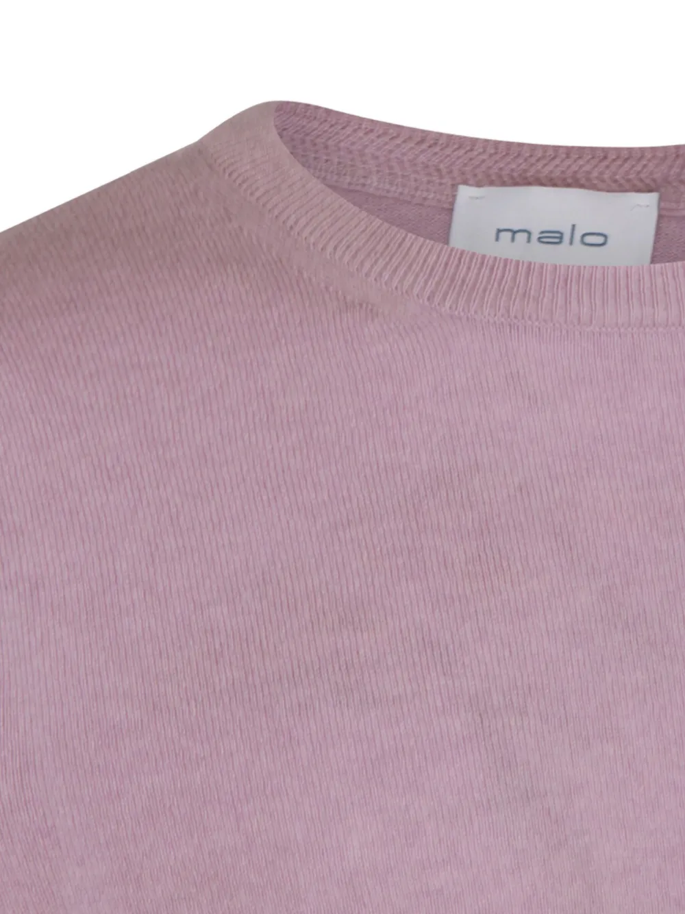 Malo Soft Textured Long Sleeve Crew Neck Sweater In Pink
