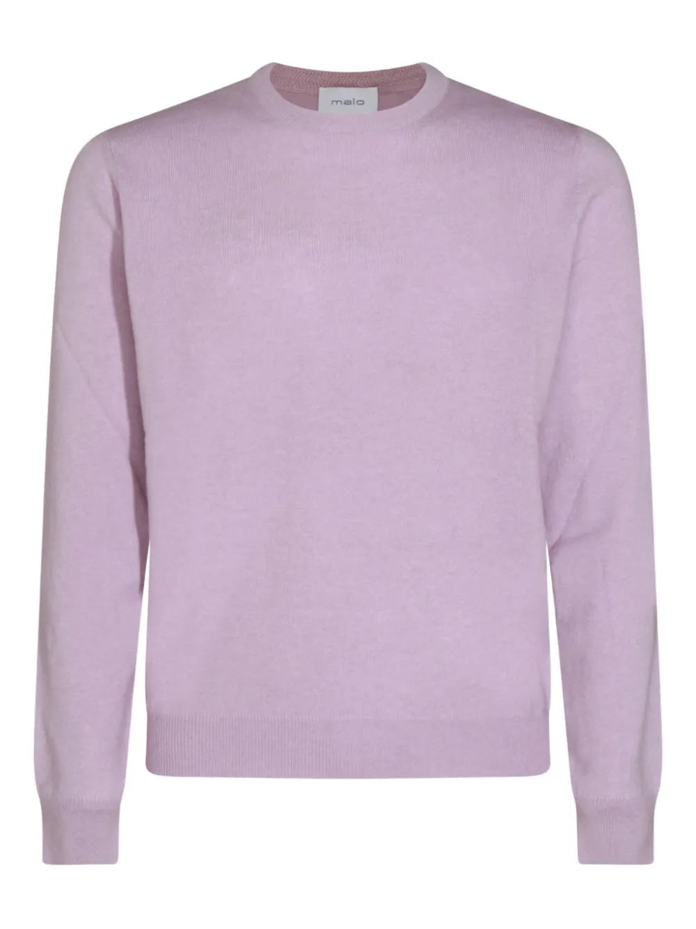 Malo Soft Textured Long Sleeve Crew Neck Sweater In Pink
