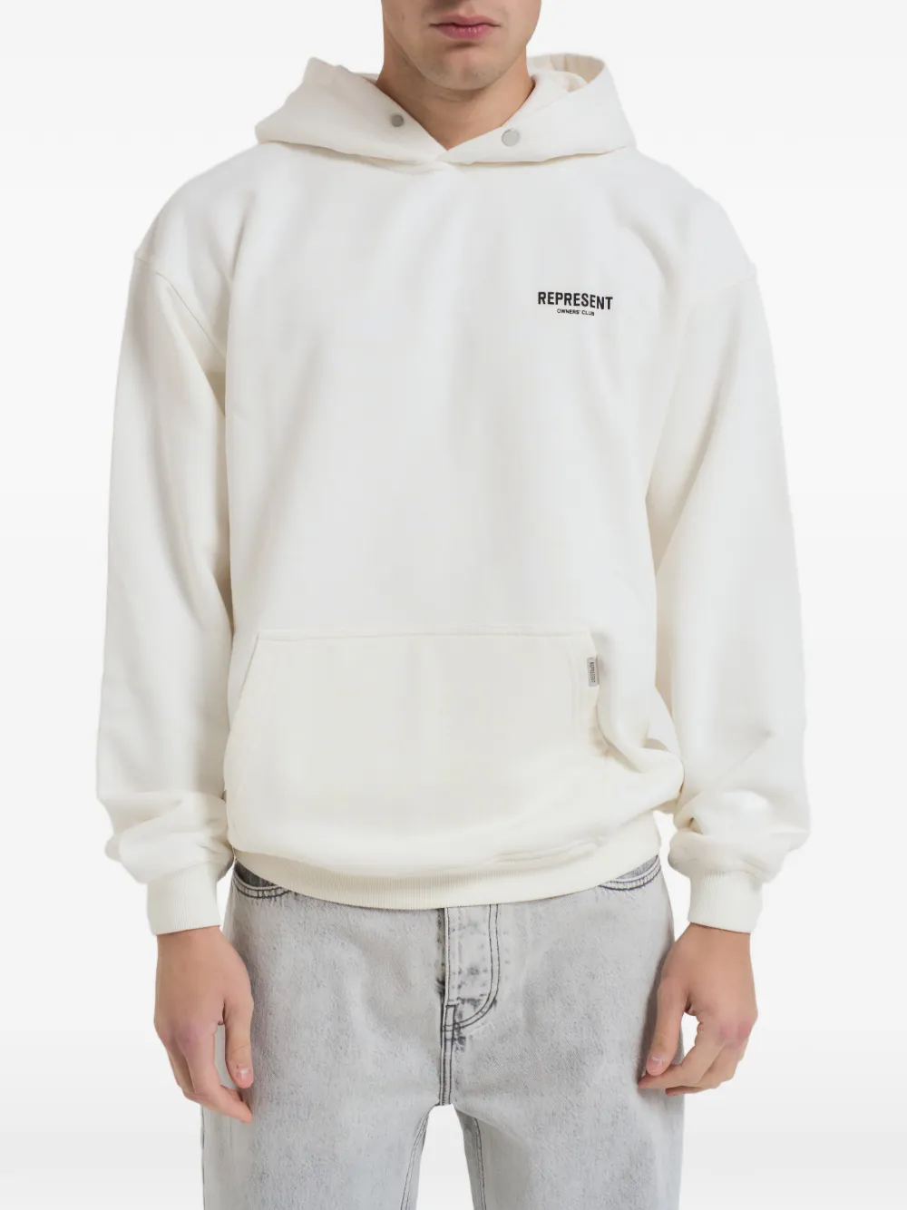Represent logo-print hoodie | Neutrals | Image 1