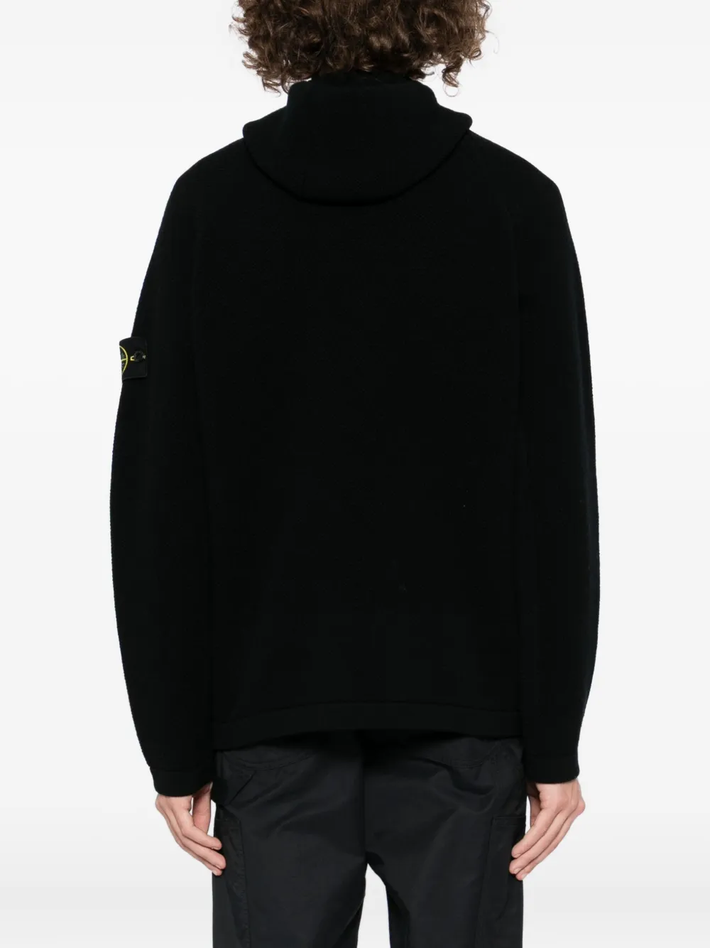 Stone Island Hoodie met logopatch Zwart