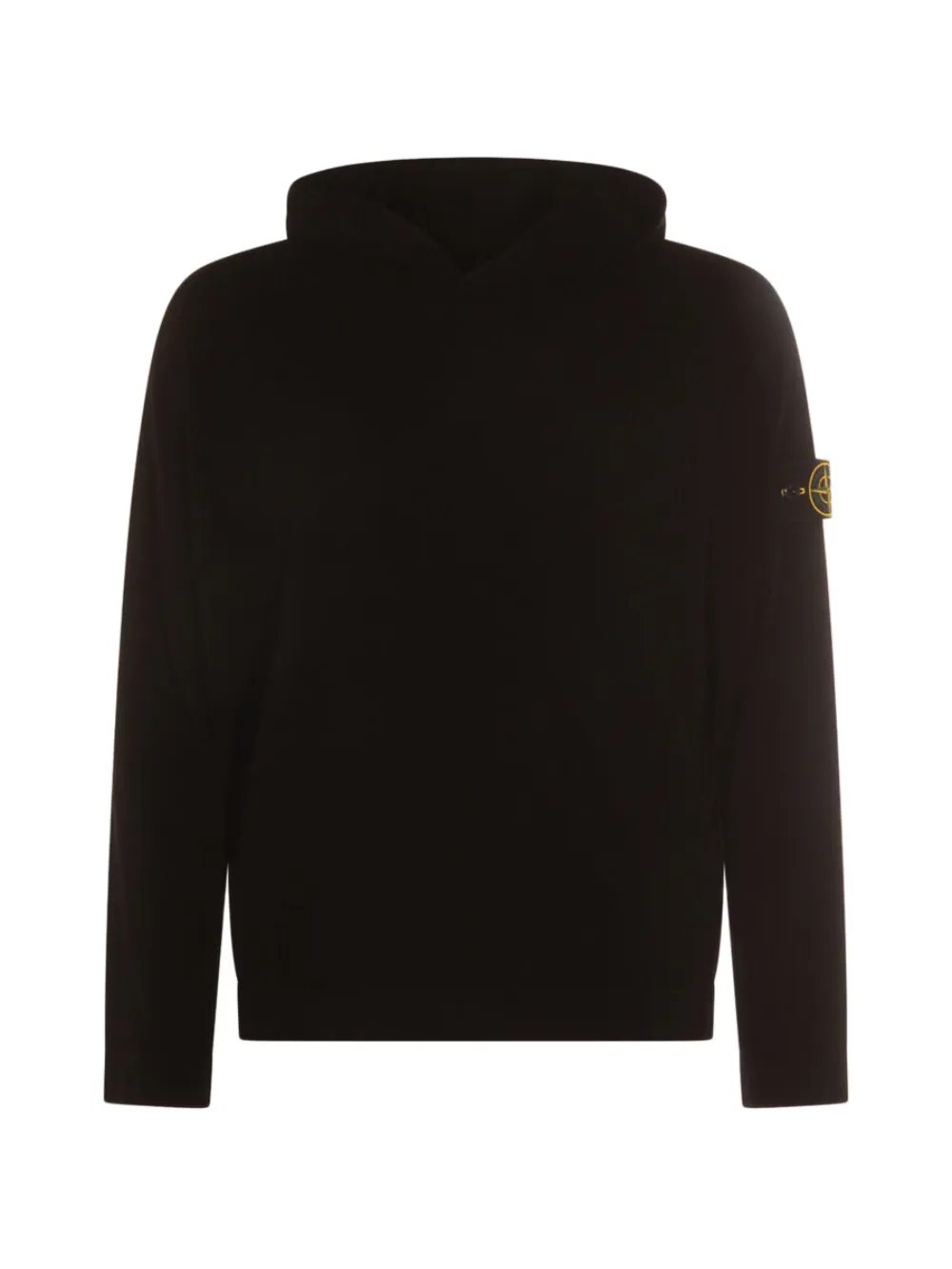 Stone Island logo-patch hoodie - Black