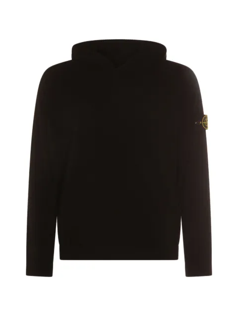 Stone Island Agasalho jeans com capuz e patch de logo