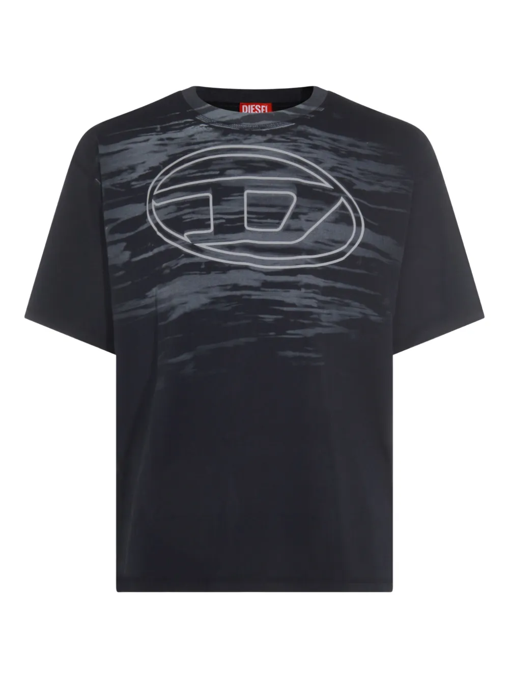 Diesel Cotton T-shirt With Oval D Print In Black