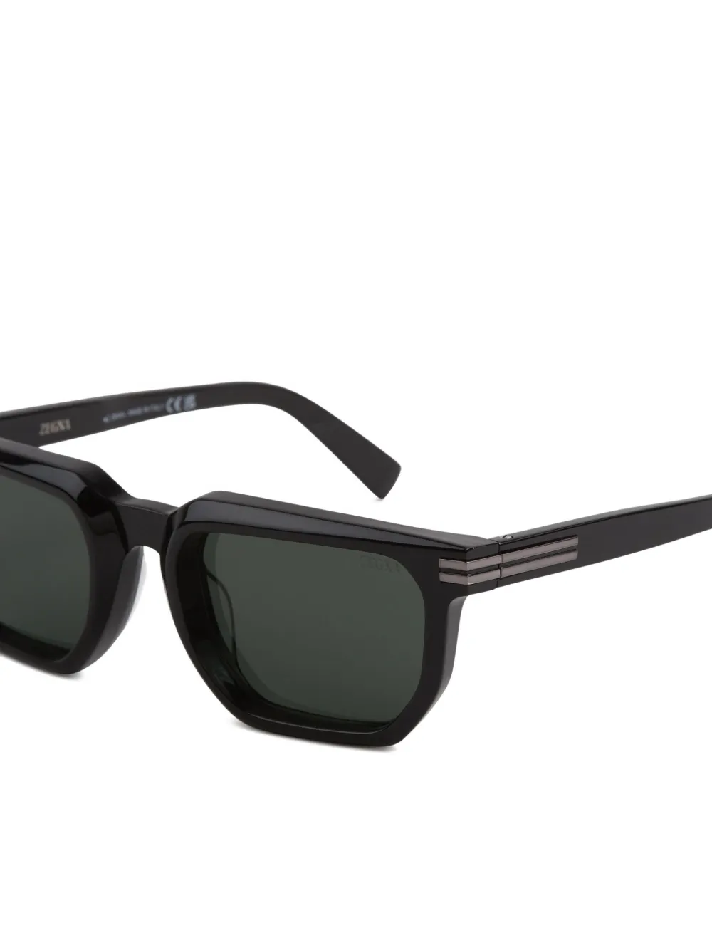 Zegna Zonnebril met vierkant montuur Zwart