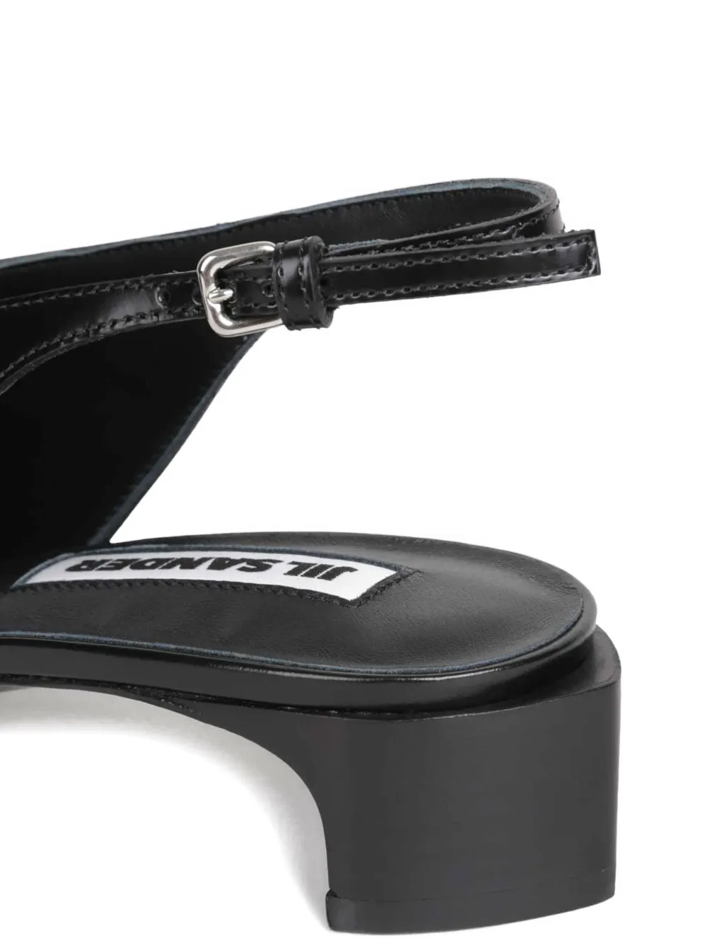 Jil Sander Studded Slingback Pumps In Black