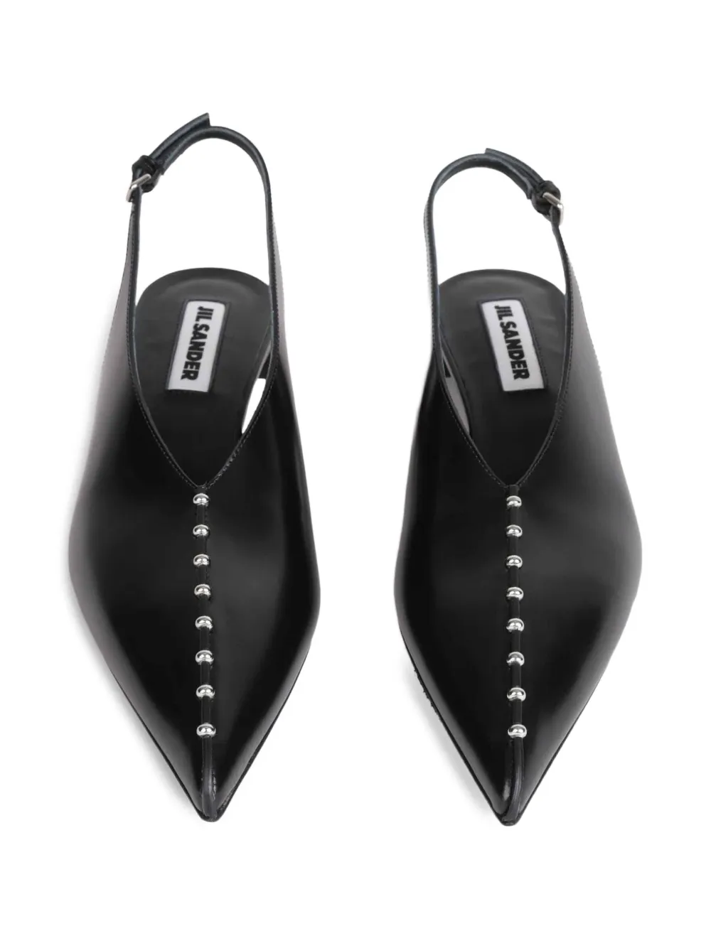 Jil Sander Slingback pumps met studs Zwart