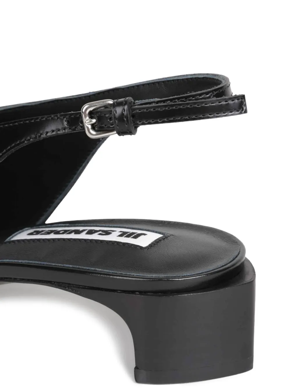 Jil Sander Slingback pumps met studs Zwart