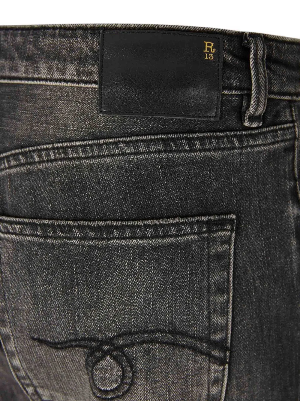 R13 Katoenen jeans met vervaagd effect Zwart