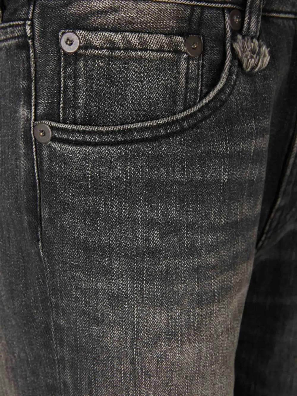 R13 Katoenen jeans met vervaagd effect Zwart