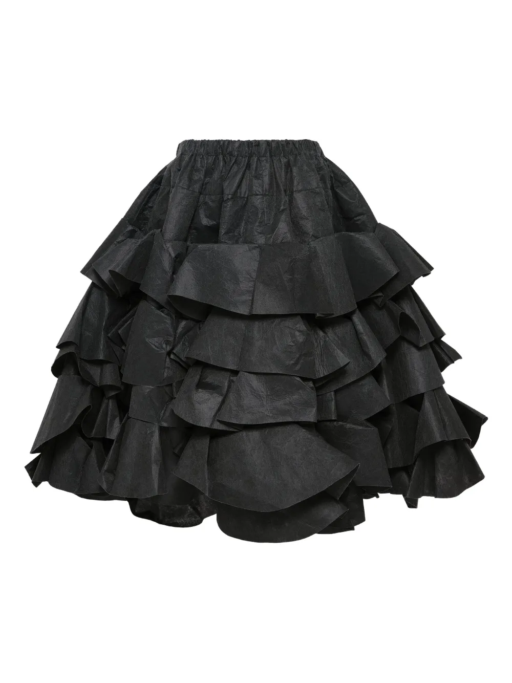 Comme des Garçons TAO ruffled midi skirt - Zwart