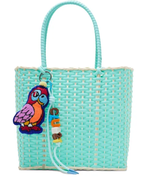 BANGKOK BASKET woven parrot-charm tote bag