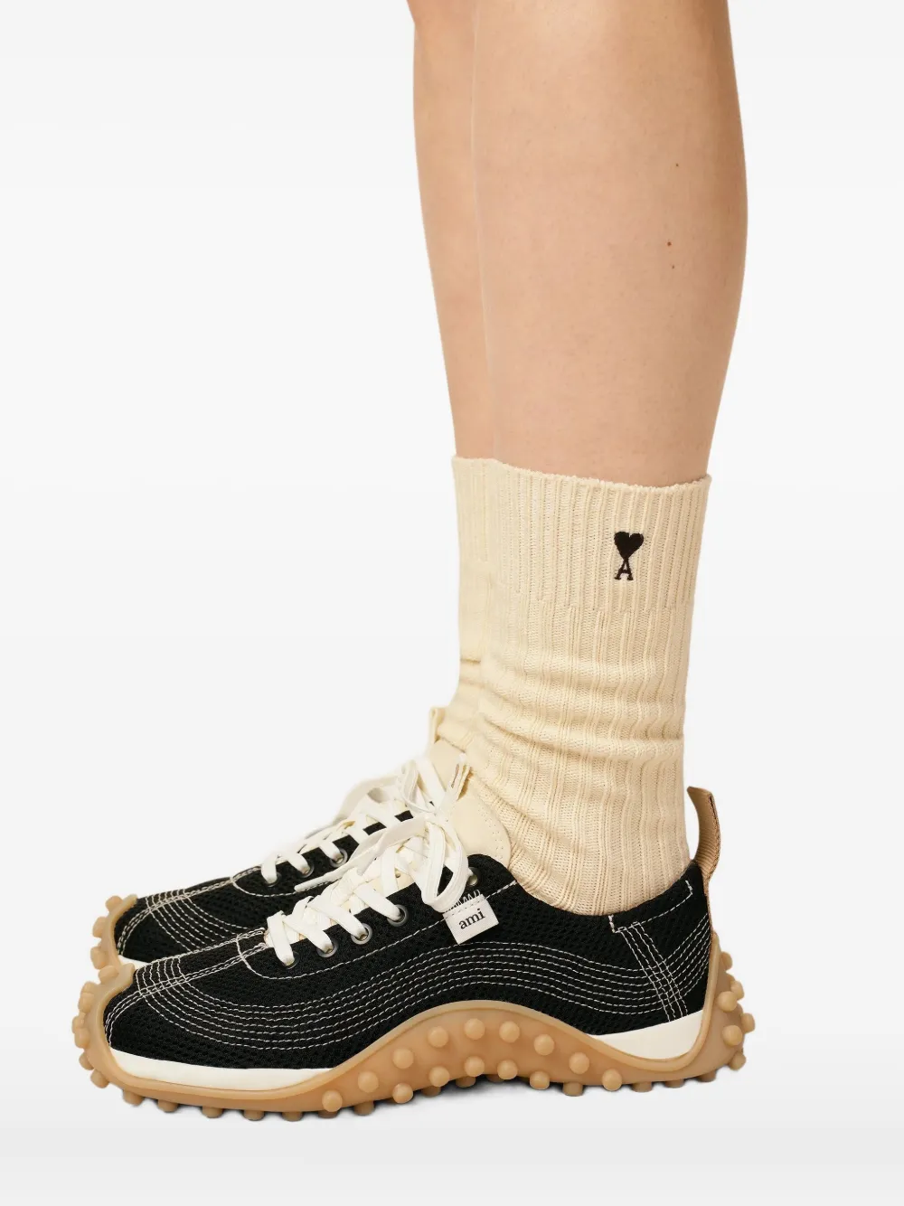 Ami Alexandre Mattiussi Ami De Coeur Ribbed Socks (pack Of Three) In Multi