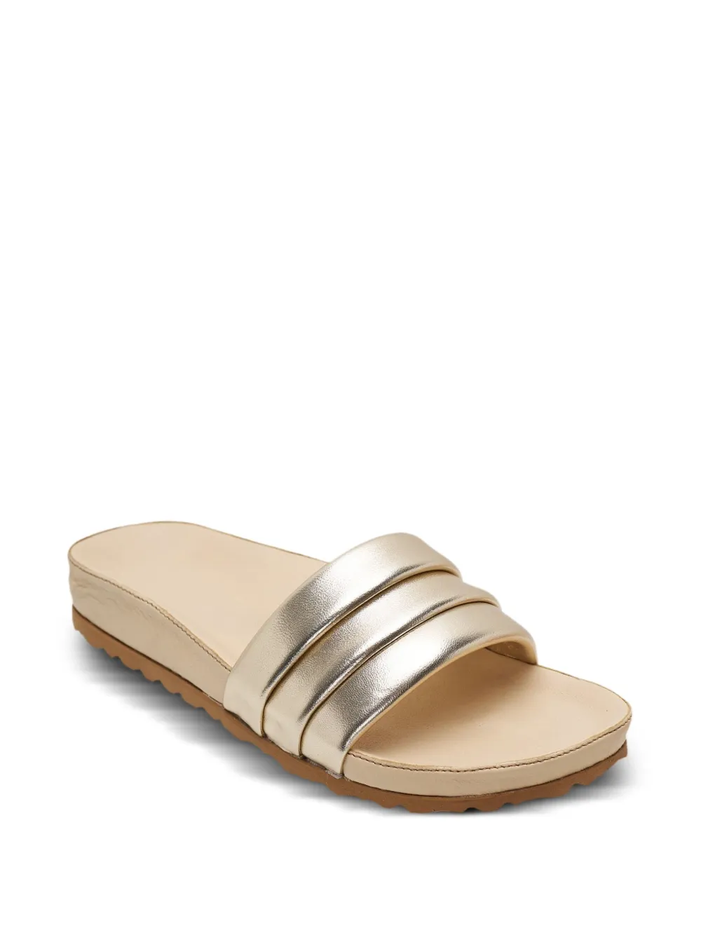 Bloc B. Gewatteerde leren sandalen Goud