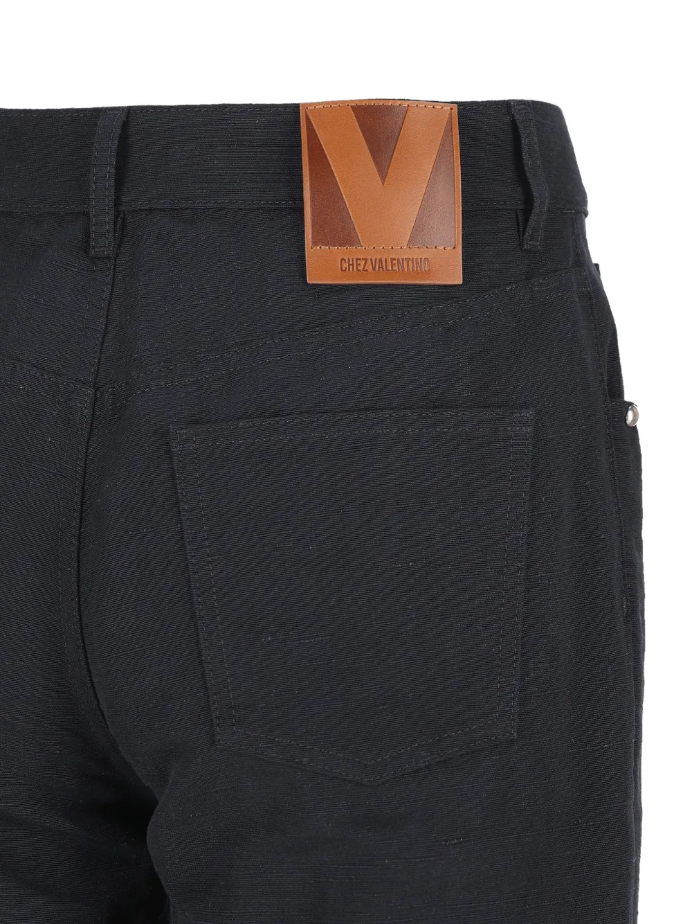 Valentino Straight Trousers With Belt Loops And Studs In Black