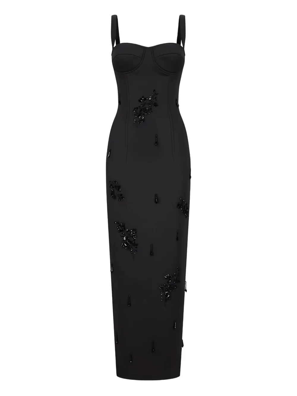 DES PHEMMES bead-embellished midi dress | Black | Image 1