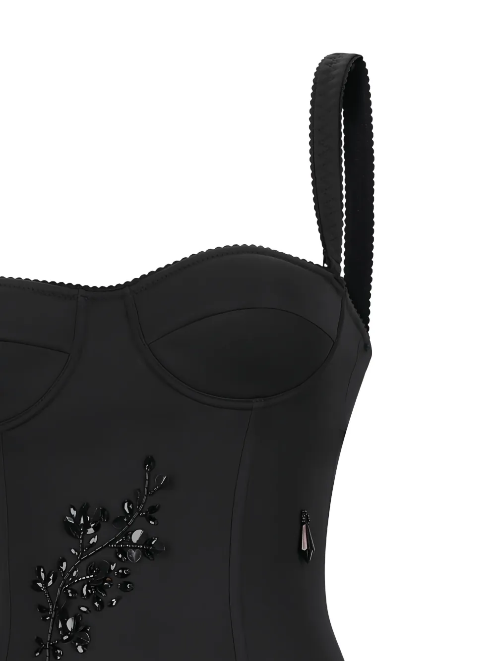 DES PHEMMES Midi-jurk verfraaid met kralen Zwart