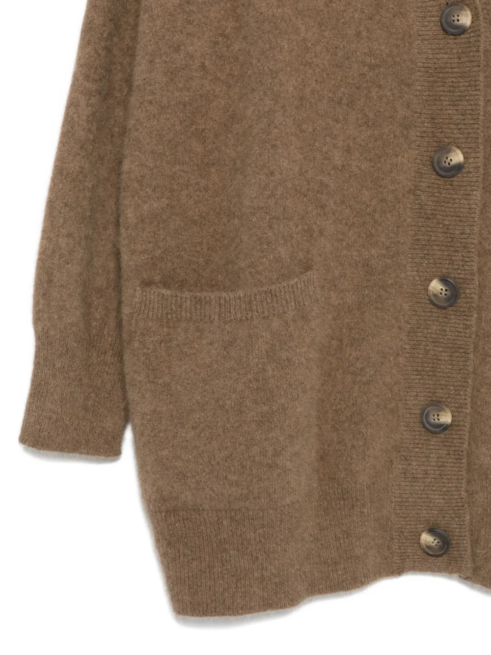 Vanisé Button-up Cardigan In Brown