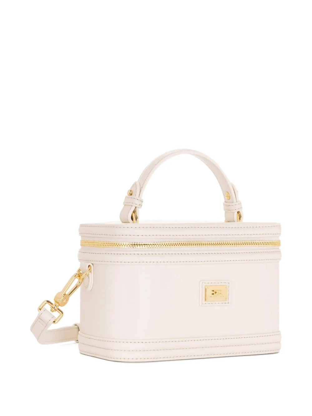 Elisabetta Franchi Zip-around Make-up Bag In Neutral