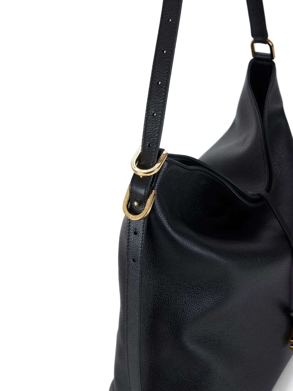 Elisabetta Franchi Boulevard Leather Shoulder Bag In Black