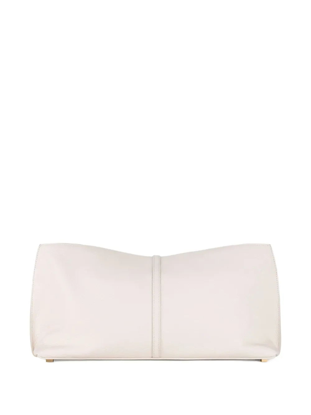 Elisabetta Franchi Boulevard Leather Tie-fastening Clutch In Neutral